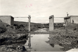 Vista del puente en construccin