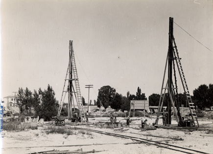 Detalle del puente en construccin