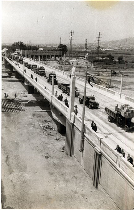 Perspectiva del puente con trnsito