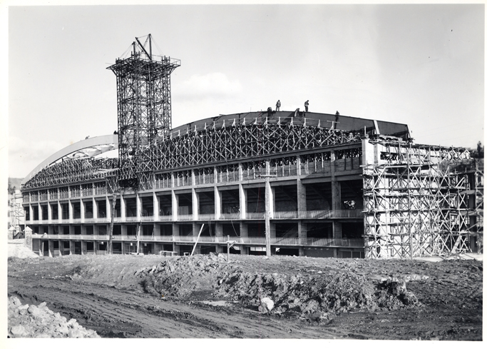 Vista del estadio en construccin