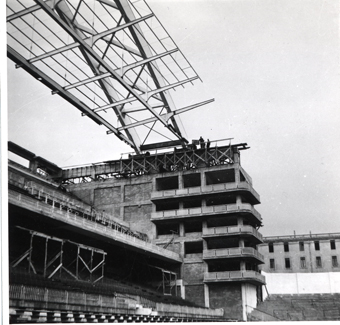 Detalle del estadio en construccin