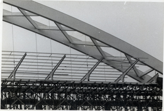 Detalle del estadio en construccin