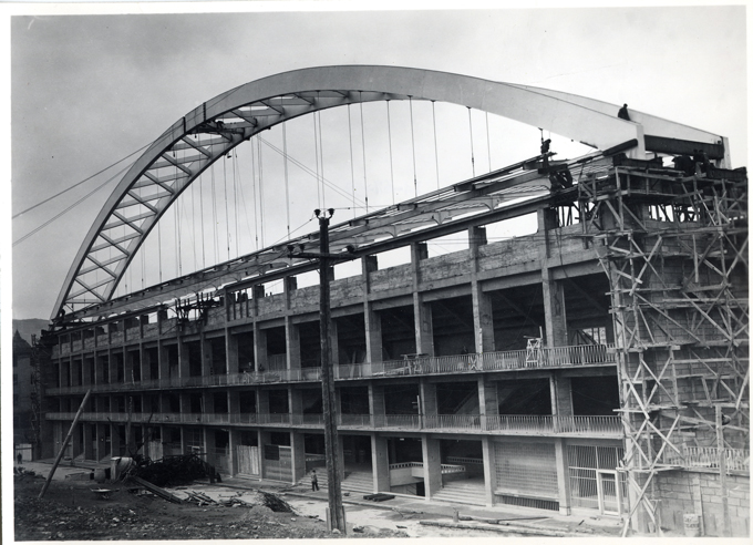 Perspectiva del estadio en construccin