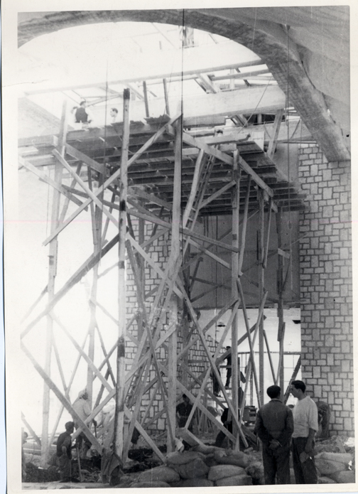 Vista interior de la cubierta en construccin