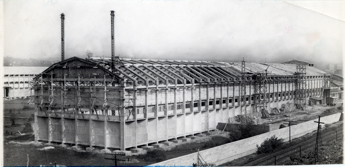 Vista de la factora en construccin