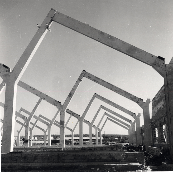 Vista de la nave en construccin