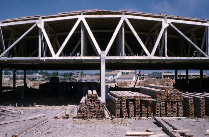 Vista de la nave en construccin