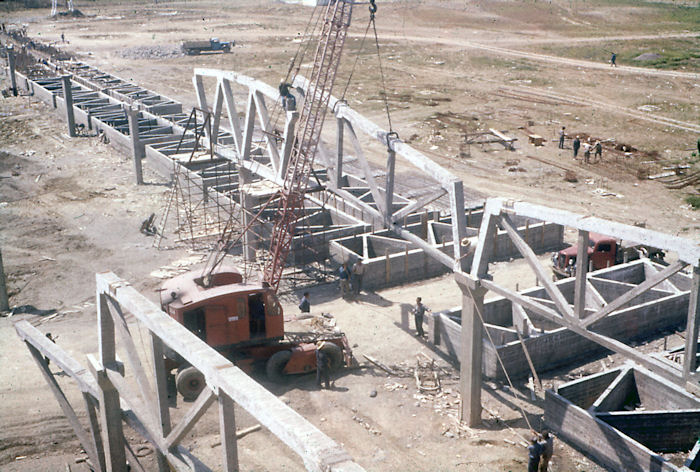 Vista de la nave en construccin