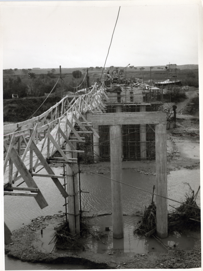 Vista del puente en construccin