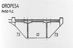 Alzado del puente con medidas de los vanos