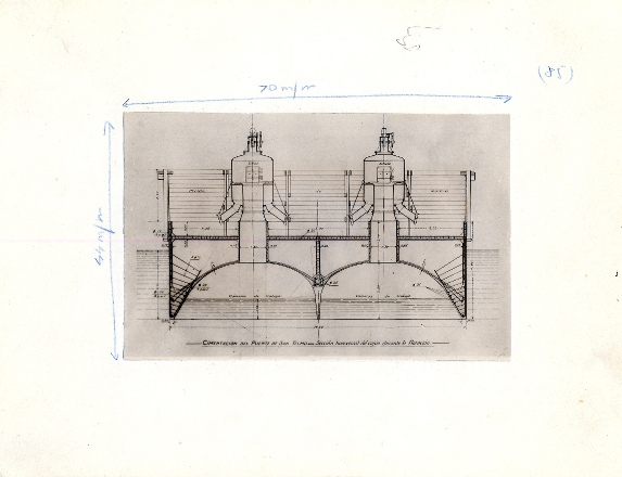 Cimentacin del Puente de San Telmo. Planos de un cajn